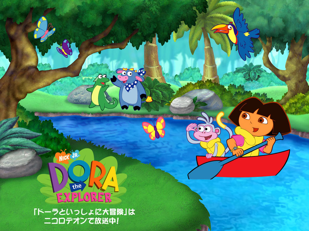Graj w fajne puzzle online Dora na rzece