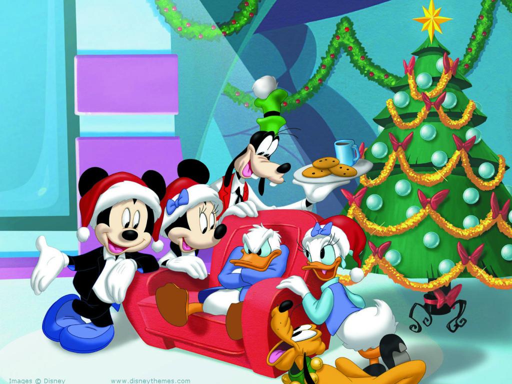 Święta puzzle online Myszka i Donald